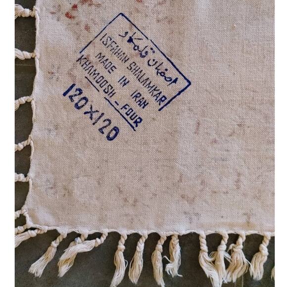 Isfahan Shalamkar 120x120 table cloth cover rug Multicolor Calico - Picture 4 of 5